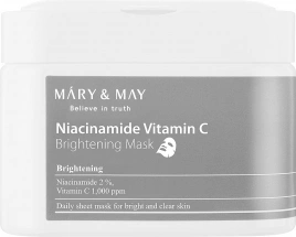 Набор осветляющих тканевых масок, 400 мл/30 штук | Mary&May Niacinamide Vitamin C Brightening Mask