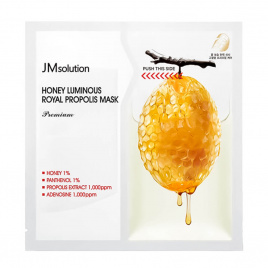 Восстанавливающая тканевая премиум-маска с мёдом, 33 мл | JMsolution Luminous Honey Royal Propolis Mask Premium