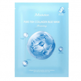 Увлажняющая тканевая маска с коллагеном, 30 мл | JMSolution Pure Fish Collagen BLUE Mask