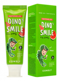 Детская гелевая зубная паста с ксилитом и вкусом арбуза, 60 гр | Consly Dino's Smile Kids Gel Toothpaste Watermelon