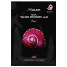 Тканевая маска с муцином улитки, 30 мл | JMsolution Active Pink Snail Brightening Mask Prime