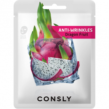 Антивозрастная тканевая маска с экстрактом драгонфрута, 20 мл | Consly Dragon Fruit Anti-Wrinkles Mask Pack