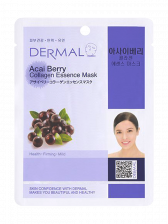Маска для лица тканевая ягоды асаи и коллаген, 23 гр | DERMAL Acai Berry Collagen Essence Mask