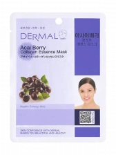 Маска для лица тканевая ягоды асаи и коллаген, 23 гр | DERMAL Acai Berry Collagen Essence Mask