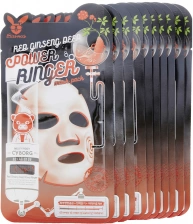 Тканевая маска для лица с красным женьшенем, 10 шт | Elizavecca Red Ginseng Deep Power Ringer Mask Pack