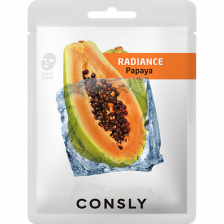 Выравнивающая тон кожи тканевая маска с экстрактом папайи, 20 мл | Consly Papaya Radiance Mask Pack