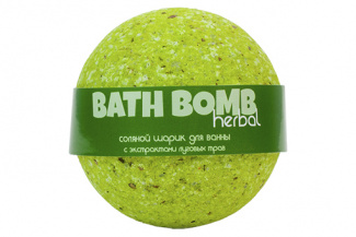 Бурлящий шарик для ванны с экстрактами луговых трав, 120 гр | Savonry Herbal Bath Bomb