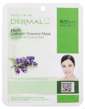 Маска для лица тканевая целебные травы и коллаген, 23 гр | DERMAL Herb Collagen Essence Mask