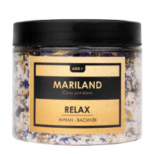 Расслабляющая cоль для ванн с лепестками василька и цветками анчана, 400 г | MARILAND Relax Sea Salt