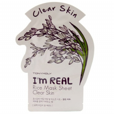 Маска тканевая с экстрактом риса, 21 мл | TONY MOLY I’m Real Rice Mask Sheet Clear Skin