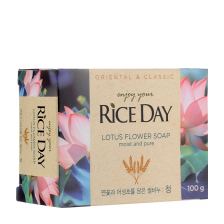 Туалетное мыло с экстрактом лотоса и рисовых отрубей 100 гр | LION Rice Day Lotus Flower Soap