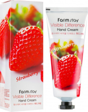 Крем для рук с экстрактом клубники, 100 мл | FarmStay Visible Difference Hand Cream Strawberry
