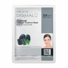 Маска для лица тканевая УГОЛЬ и КОЛЛАГЕН, 23 гр | DERMAL Charcoal Collagen Essence Mask