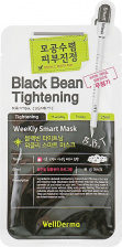 Тканевая маска для лица сужение пор, 25 мл | WELLDERMA Black Bean Tightening Weekly Smart Mask