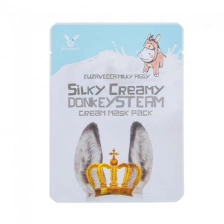 Маска тканевая с паровым кремом из ослиного молока, 25 мл | Elizavecca Silky Creamy Donkey Steam Cream Mask Pack