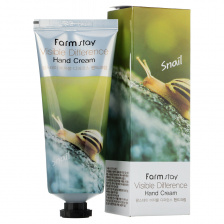 Крем для рук с экстрактом улитки, 100 мл | FarmStay Visible Difference Snail Hand Cream