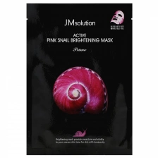Тканевая маска с муцином улитки, 30 мл | JMsolution Active Pink Snail Brightening Mask Prime 