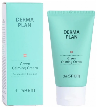 Успокаивающий крем для лица, 70 мл | THE SAEM Derma Plan Green Calming Cream фото 1