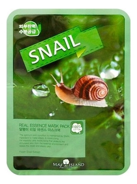 Маска для лица тканевая улитка, 25 мл | May Island Real Essence Snail Mask Pack фото 1