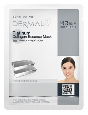 Маска для лица тканевая коллоидная платина и коллаген, 23 гр | DERMAL Platinum Collagen фото 1
