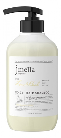 Шампунь для волос с ароматом мандарина, базилика и ветивера, 500 мл | JMELLA IN FRANCE LIME & BASIL HAIR SHAMPOO фото 1