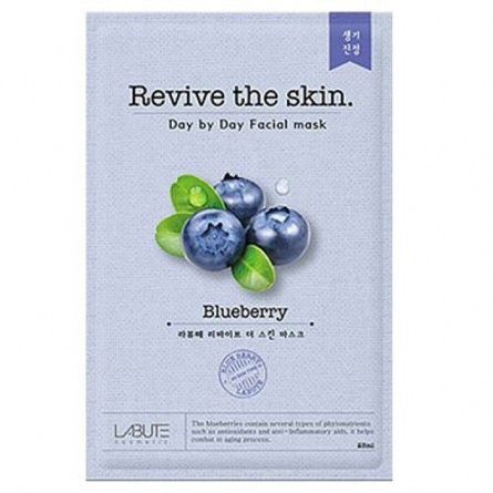 Тканевая маска с черникой, 23 мл | LABUTE Revive the skin Blueberry Mask фото 1