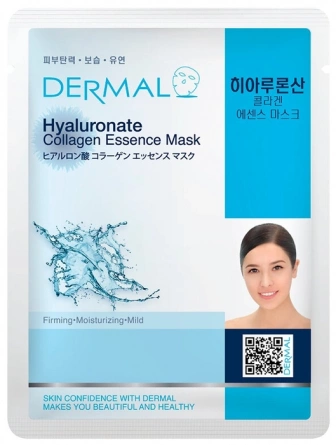 Маска для лица тканевая гиалуроновая кислота и коллаген, 23 гр | DERMAL Hyaluronate Collagen Essence Mask фото 1