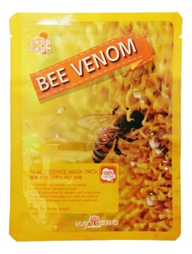 Маска для лица тканевая пчелиный яд, 25 мл | May Island Real Essence Bee Venom Mask Pack фото 1