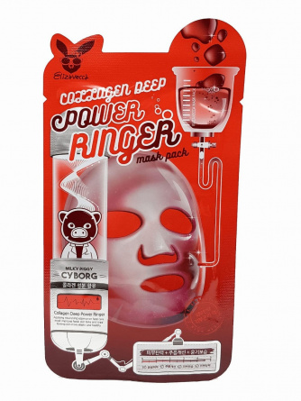Тканевая маска для лица с Коллагеном, 23 мл | Elizavecca COLLAGEN DEEP POWER Ringer mask pack фото 1