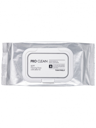 Очищающие салфетки для снятия макияжа, 280 гр (50 шт) | TONY MOLY Pro Clean Soft Cleansing Tissue фото 1
