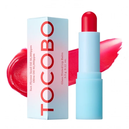 Оттеночный бальзам для губ, 3,5 гр | Tocobo Glass Tinted Lip Balm 011 Flush Cherry фото 1