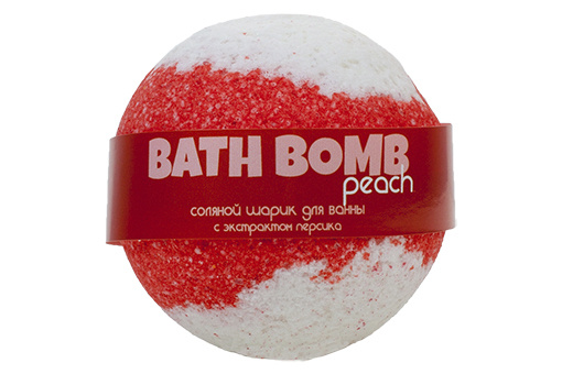Бурлящий шарик для ванны с экстрактом персика, 120 гр | Savonry Peach Bath Bomb фото 1