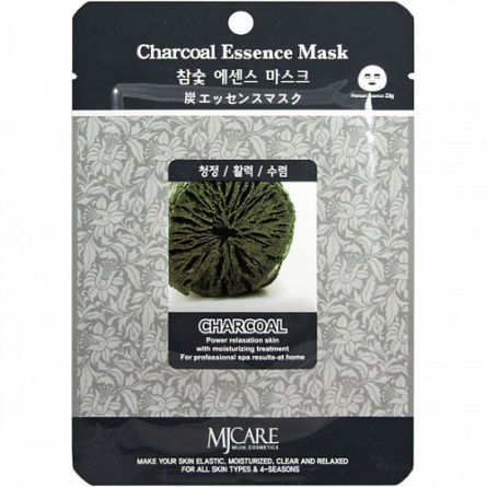 Маска тканевая древесный уголь, 23 гр | MIJIN Charcoal Essence Mask фото 1