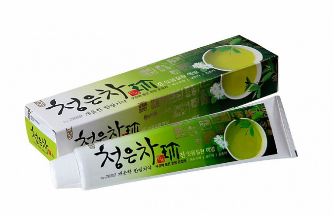 Зубная паста гелевая Восточный чай с экстрактами трав, 120 гр | Dental Clinic 2080 Cheong-en-cha Jin Tooth Paste фото 1