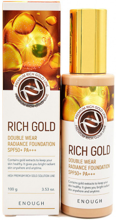 Тональный крем с эффектом сияния, 100 мл | ENOUGH Rich Gold Double Wear Radiance Foundation #21 фото 1