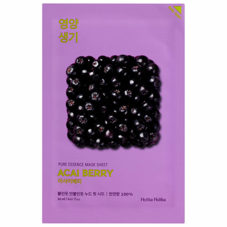 Тканевая маска витаминизирующая ягоды асаи, 20 мл | Holika Holika Pure Essence Mask Sheet Acai Berry фото 1
