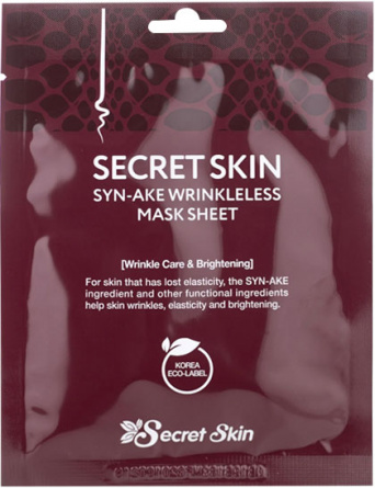 Маска для лица тканевая со змеиным ядом, 20 гр | Secret Skin SYN-AKE WRINKLELESS MASK SHEET фото 1