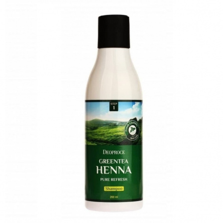 Шампунь для волос с зеленым чаем и хной, 200 мл | DEOPROCE GREENTEA HENNA PURE REFRESH SHAMPOO фото 1