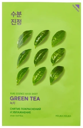 Тканевая маска противовоспалительная с зеленым чаем, 20 мл | Holika Holika Pure Essence Mask Sheet Green Tea фото 1