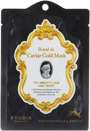 Тканевая маска с икрой и золотом омолаживающая, 20 мл | Frudia Royal de Caviar Gold Mask фото 1