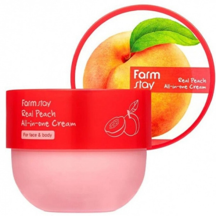 Многофункциональный крем с экстрактом персика, 300 мл | FarmStay Real Peach All-in-one Cream фото 1