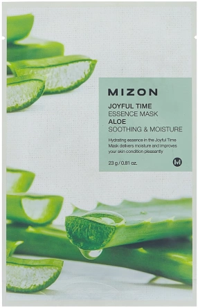 Тканевая маска для лица с экстрактом сока алоэ, 25 мл | MIZON Joyful Time Essence Mask Aloe фото 1