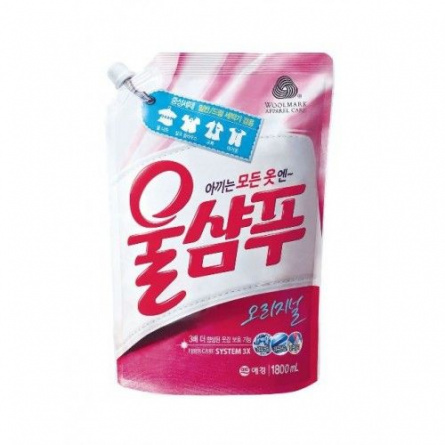 Жидкий порошок оригинальный, мягкая упаковка 1800 мл | Aekyung Wool Shampoo Original фото 1