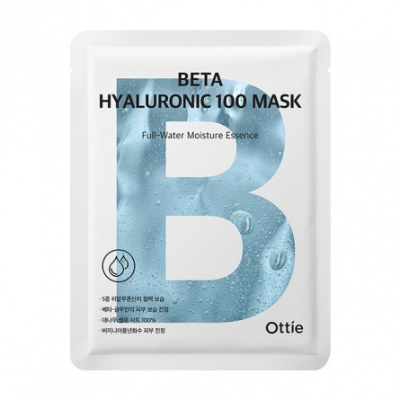 Тканевая маска гиалуроновая кислота, 23 гр | Ottie Beta Hyaluronic 100 Mask фото 1