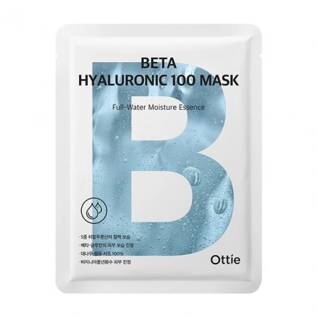 Тканевая маска гиалуроновая кислота, 23 гр | Ottie Beta Hyaluronic 100 Mask фото 1