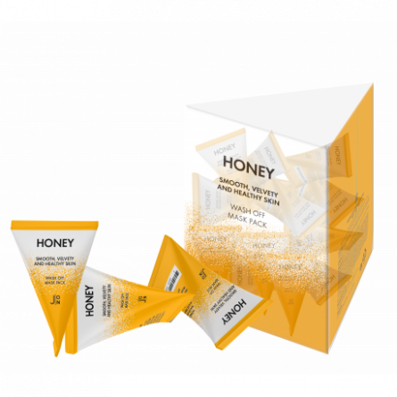МЕД НАБОР Маска для лица, 20 шт * 5 мл | J:ON Honey Smooth Velvety and Healthy Skin Wash Off Mask Pack фото 1
