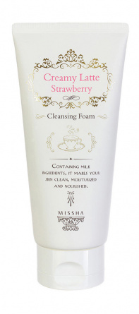 Очищающая пенка для лица, 172 мл | MISSHA Creamy Latte Cleansing Foam Strawberry фото 1
