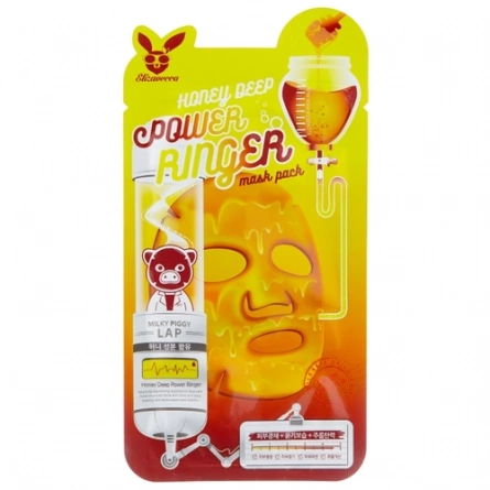 Тканевая маска для лица Медовая, 23 мл | Elizavecca Honey DEEP POWER Ringer mask pack фото 1