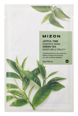 Тканевая маска для лица с экстрактом зелёного чая, 25 мл | MIZON Joyful Time Essence Mask Green Tea фото 1