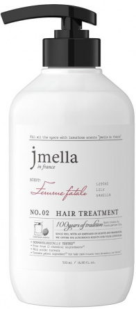 Маска для волос с ароматом личи, лилии и ванили, 500 мл | JMELLA IN FRANCE FEMME FATALE HAIR TREATMENT фото 1